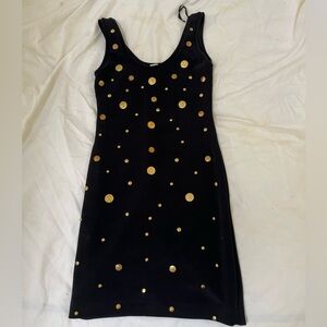 Lillie Rubin Black Dress with Gold Accents